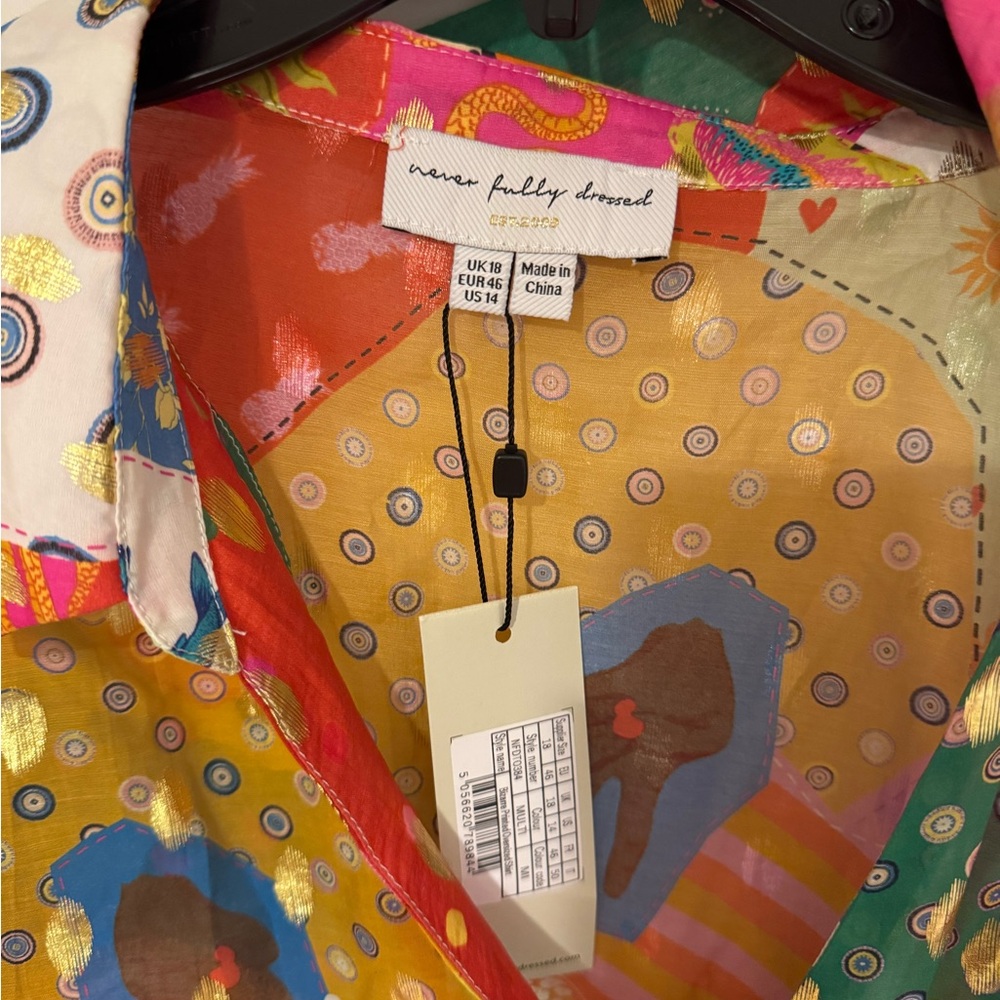 Never Fully Dressed Multicolor Patchwork Shirt wi… - image 2